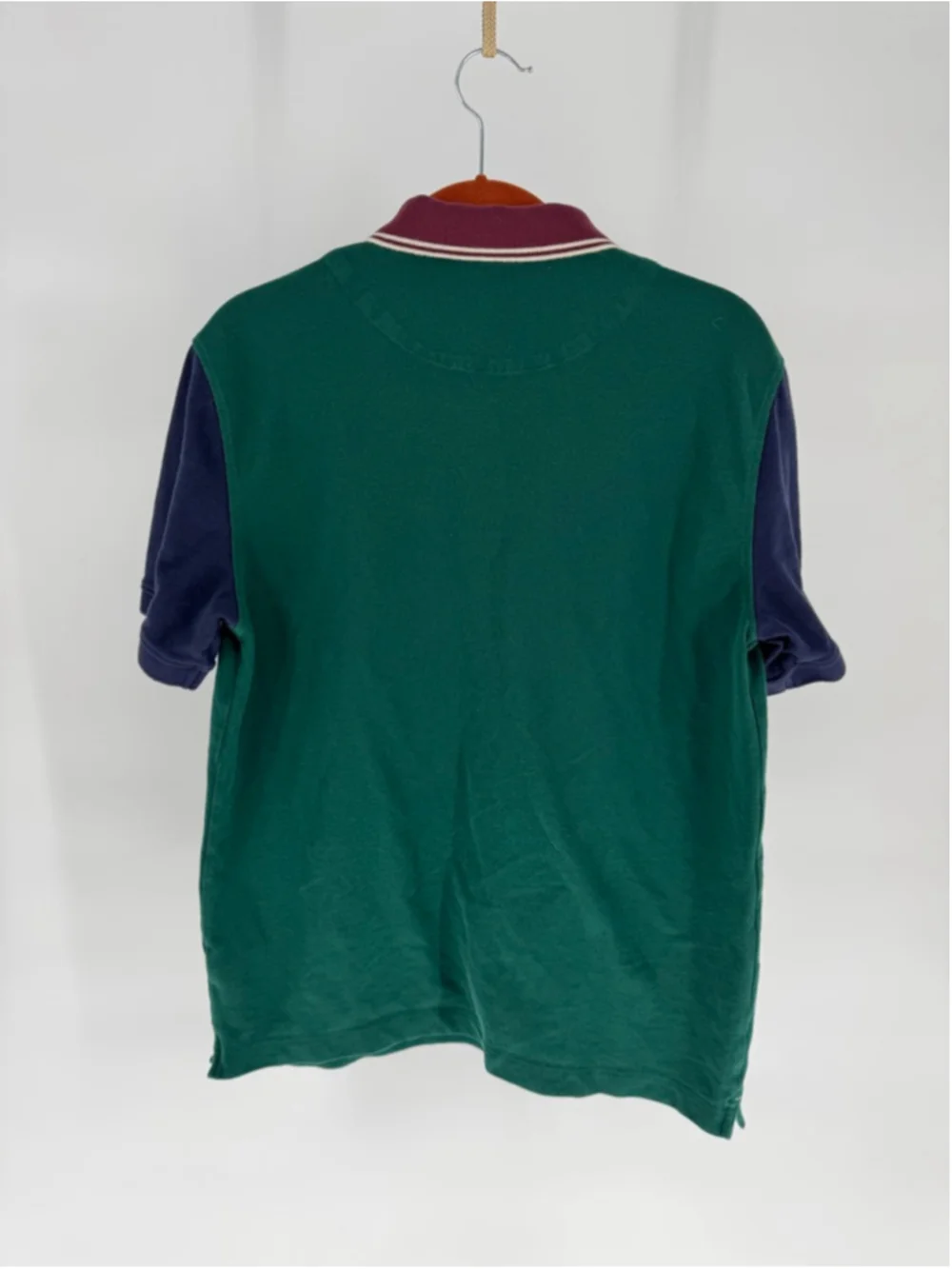 Banana Republic Men's Color Block Pique Polo Medium Green Navy